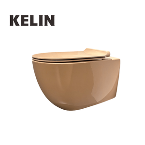 Kelin ถังเซรามิกเคลือบแอปริคอทวอช์ดาวน์สำหรับห้องน้ำบ้านสไตล์โมเดิร์นใหม่แขวนผนังรูปทรงไข่ - Product Image 1