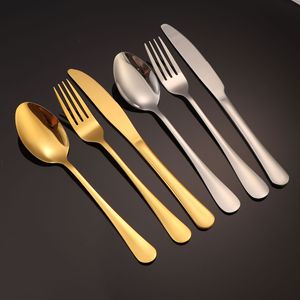 Ensemble de couverts en acier inoxydable, couteau, fourchette, cuillère, bord dentelé, lame polie, cuisine occidentale, couteau à steak, cuillère à thé, cuillère à glace, 3 pièces - Product Image 3
