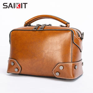 2019 Nieuwe Mode Dames Schouder Hand Tassen Voor Vrouw Echt Lederen Tassen Klinknagel Retro Handtassen - Product Image 1