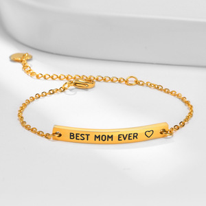 เครื่องประดับมินิมอล <span class=keywords><strong>ส</strong></span>ร้อยข้อมือแบบโซ่ชุบทอง 18K PVD <span class=keywords><strong>ส</strong></span>แตนเลส<span class=keywords><strong>ส</strong></span>ตีล <span class=keywords><strong>ส</strong></span>ลักข้อความ<span class=keywords><strong>ส</strong></span>ร้างแรงบันดาลใจ <span class=keywords><strong>ส</strong></span>ำหรับคุณแม่ - Product Image 2