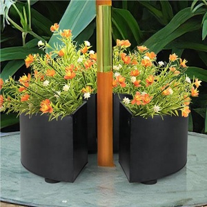 Maceta de mesa de Patio de estilo Popular con agujero para paraguas, 2 paquetes de medio círculo, maceta de mesa para mercado de jardín al aire libre - Product Image 6