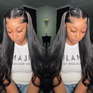 Perruque en cheveux humains à dentelle complète HD, dentelle suisse, cheveux vierges indiens bruts, nœuds décolorés, perruques frontales en dentelle HD pour femmes noires - Product Image 2