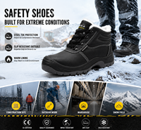 Bottes de travail montantes à embout d'acier pour l'hiver - Tige en cuir véritable, semelle extérieure en PU, doublure en maille respirante, antidérapantes, pour chantier, unisexe