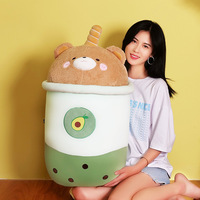 Bubble Thee Knuffel Beer Konijn Melk Thee Pluche Knuffel Animal Boba Fruit Thee Cup Kussen Gift Plushie Verjaardag gift