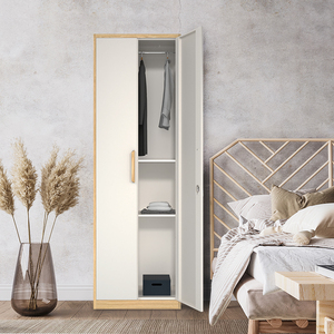 Armoire à vêtements chambre armoire de rangement armoire en acier 2 portes armoire en métal placard Mini casier en acier - Product Image 3