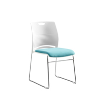 Chaises de conférence empilables en plastique sans accoudoirs, avec structure métallique ergonomique, pour bureaux et salles d'attente commerciales
