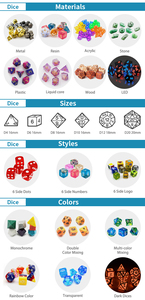 Jeu de dés en plexiglas transparent, ensemble d'accessoires en acrylique, violet, 6mm, 8mm, 10mm, vidéo miniature, plate-forme, dh, d4, d6, d8, d10, d12, d20 - Product Image 4