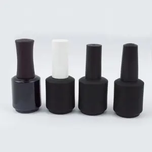 Oem Custom Private Label 10Ml Zwarte Lege UV-Gel Cosmetische Glazen Nagellak Fles Met Hot Stamping Voor Persoonlijke Verzorging