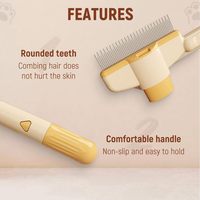 NOUVEAU Brosse pour animaux de compagnie Brosse pour chat mignon One Click Hair Removing New Long Handle Pet Comb Cepillo Para Gatos Y Perros