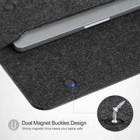 Étui pour ordinateur portable en cuir PU personnalisé en gros, sacoche pour tablette en feutre, sac de transport durable, étui pour ordinateur portable en feutre avec couvercle à fermeture