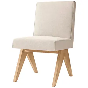 Meubles de maison Chaises en tissu de bois solide Chaises de café faites à la main Chaises vintage en bois d'hévéa/bois de chêne Chaises de salle à manger