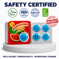 Chewing-gum bulle expressif pour enfants, 4 visages assortis, saveur fruitée, en boîte, friandises fantaisie pour fêtes, confiserie en gros