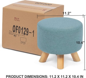 Tabouret ottoman rond à la mode en lin le plus vendu tabouret de thé canapé de meilleure qualité repose-pieds confortable pas cher pour le salon - Product Image 5