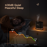 Horloge de maison de luxe avec lampe d'ambiance, diffuseur d'huiles essentielles, lumières LED colorées, contrôle intelligent par application