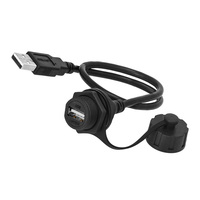 Conector USB Tipo A Macho para Soldar, USB 3.0, con Cable USB Hembra a Macho, Clasificación IP67, Contactos de Aleación de Cobre