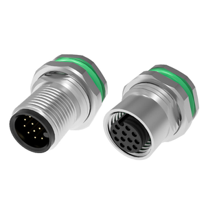 Connettori per Sensori M12 Impermeabili IP67 IP68, Tipo a Saldare Maschio/Femmina, Adattatore Posteriore a 12 Pin per Applicazioni Automobilistiche - Product Image 1