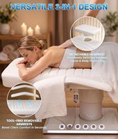 Table de massage électrique chauffante de luxe pour extensions de cils, salon de beauté, spa, esthétique et soins du visage