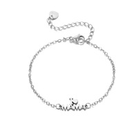 Bracelet en acier inoxydable avec inscription « I Love MAMA », bracelet avec pendentif en forme de cœur doré, cadeau pour la fête des mères, bijoux tendance pour femmes, vente en gros