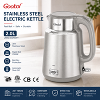 Bouilloire électrique premium 2,0 L avec revêtement en titane, prise EU/UK, en acier inoxydable 304, maintien au chaud, ébullition rapide, OEM/ODM