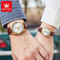 OLEVS 6896 Montre Homme de Luxe Étanche, Ensemble Original de Montres de Couple de Marque