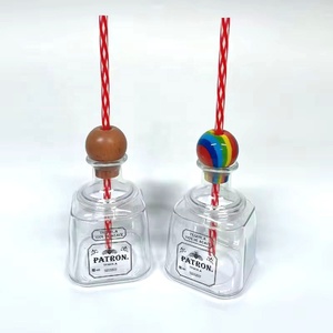 375ML Mini Tequila <strong>Bottle</strong> <strong>Drinking</strong> Cups Cocktail Patron Tequila <strong>Bottle</strong> with Cork Plastic Patron Tequila <strong>Bottles</strong> with <strong>Straw</strong> - Product Image 3