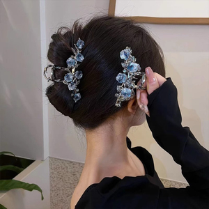 Qianjin pince à cheveux élégante pour femmes poignée <span class=keywords><strong>de</strong></span> camélia en métal français avec pince à griffe <span class=keywords><strong>de</strong></span> requin tête arrière casque <span class=keywords><strong>de</strong></span> poignée Updo - Product Image 1