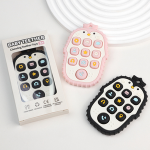 Jouets à bulles Pop Fidget en forme de pingouin jouets de <span class=keywords><strong>dentition</strong></span> pour bébé anneau de <span class=keywords><strong>dentition</strong></span> télécommandé avec réfrigérateur Pop pour bébés de 0 à 6 mois - Product Image 5