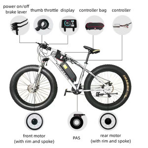 72V 3000W 20 "24" 26 "Kit de conversión de bicicleta eléctrica de nieve tipo tornillo trasero con controlador JN 60A UKC1 pantalla a color <span class=keywords><strong>V12</strong></span> PAS - Product Image 4
