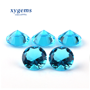 <span class=keywords><strong>Faux</strong></span> <span class=keywords><strong>diamant</strong></span> synthétique côté brillant, <span class=keywords><strong>verre</strong></span> cristal bleu d'océan 20mm, bon marché, 1 pièce - Product Image 2