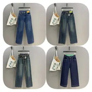 Quần Tencel nữ mới nhất là quần jeans nữ chân rộng ống đứng mỏng, cạp cao, mỏng, đa năng, rộng