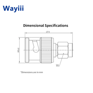 מתאמי RF קואקסיאליים Wayiii DC-4GHz BNC זכר SMA זכר רכיבי RF מיקרוגל מפלדת אל-חלד מחברי קואקסיאליים בעלי ביצועים גבוהים - Product Image 6