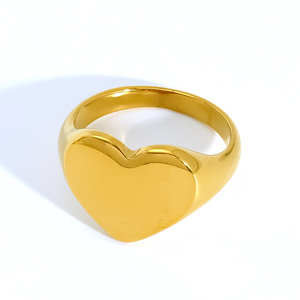 <span class=keywords><strong>Anillos</strong></span> con Logotipo Personalizado, Anillo <span class=keywords><strong>de</strong></span> Acero Inoxidable, Anillo Punk con Corazón para Hombre, Anillo con Letra, Anillo Chapado en Oro para Mujer - Product Image 5