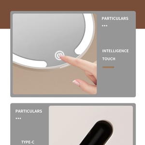 <b>LED</b> <b>Makeup</b> <b>Mirror</b> Portable Folding <b>Mirror</b> Rechargeable Button Battery Travel <b>Mirror</b> - Product Image 5