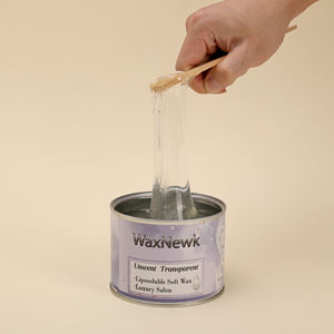WaxNewK latta da 400g di latta depilatoria calda morbida pasta privata senza colofonia trasparente trasparente di rimozione dei peli di cera morbida - Product Image 1