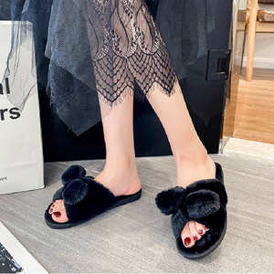 Chaussons d'hiver pour femmes 2025 Nouveaux modèles à nœud en TPR et peluche - Product Image 6