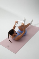 Tapis de yoga ovale en PU avec logo personnalisé, antidérapant, épais, écologique, en caoutchouc naturel, courbe ovale