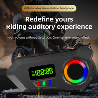 Casque de moto Y30A avec écran LED, radio FM, écouteurs étanches, assistant vocal sans fil, lampe de poche