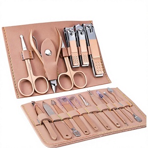 DANTRIC IMPLANTS 12pcs Stainless Steel Luxurious Professional <b>Manicure</b> Nail <b>Kit</b> with 5-in-1 Nail Clipper Tools in Color Box - Product Image 4