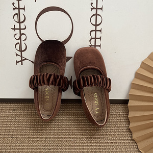 Scarpe Mary Jane Vintage in Velluto per Ragazze, Primavera 2026, Stile Retrò da Principessa con Suola Morbida - Product Image 6