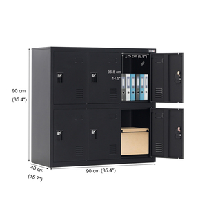 Gabinetes con Cerradura de 6 Puertas para Almacenamiento en el Hogar, Oficina, Gimnasio, Taller, Almacén, Dormitorio, con Pestillo - Product Image 2
