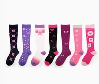 Femmes 2025 Stocks love Cartoon Patterns Knee-high Tube Sport Compression Socks Cycling Running Sport Socks Spandex
