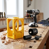Nouvel ensemble d'ouvre-serrures à bille, perceuse pour serrure de porte en bois, kit d'installation de serrure de porte, kit d'installation de pêne dormant et kit de scie à trou pour porte
