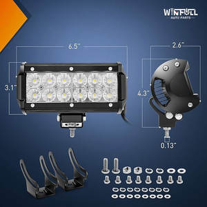 Nouvelle lampe de travail LED de 7 pouces, 36W, 12 LED, double rangée, 12000LM, pour pare-chocs tout-terrain, phare antibrouillard pour tracteur, bateau, SUV, VTT - Product Image 5