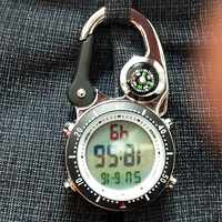 Montre de montagne numérique de haute qualité, montre électronique de sport de plein air, mousqueton multifonctionnel, montre à accrocher à la ceinture du sac à dos