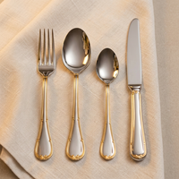 Ensemble de couverts de luxe en acier inoxydable 4 pièces – Cuillère, fourchette, vaisselle élégante, argenterie