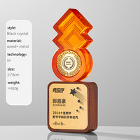 Trophée en cristal en bois personnalisé de haute qualité Prix de production Souvenir Honor Plaques en bois vierges de luxe