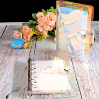 Hologramme Laser Cahier Reliure Rechargeable A6 6 Reliure À Anneaux Mini Clair Lâche Feuille A5 Liant PVC