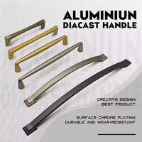 Cajón de perfil de aluminio moderno de China, tiradores de cocina negros mate, tiradores de armario de lujo para herrajes para muebles