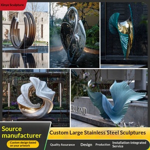 Escultura Grande de Acero Inoxidable, Diseño Personalizado de Dibujos Animados, Paisaje Acuático, Arco de Animales, Monumento, Adornos de Arte Abstracto Moderno - Product Image 2