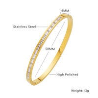 Pulsera de Moda para Mujer, en Acero Inoxidable 316L, Plateada/Dorada/Rosa, con Baño de Oro de 18K y Diseño de Bambú Esmaltado, Ideal para Aniversario